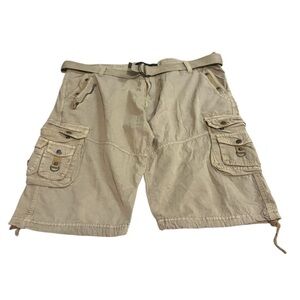 Y2K Men's Beige Cargo Shorts with Belt